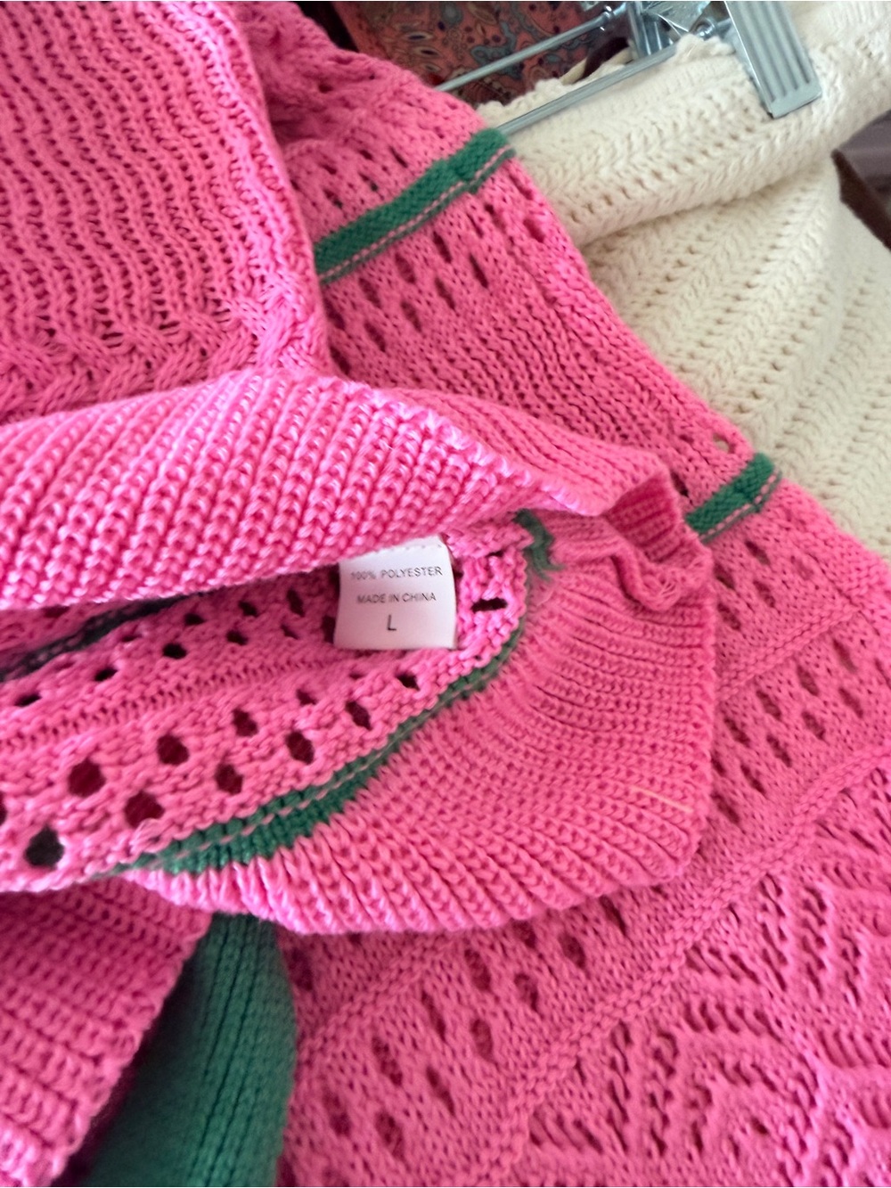 Nufiwi Pink Crochet Two-Piece Skirt Set with Green Trim - Picture 7 of 7